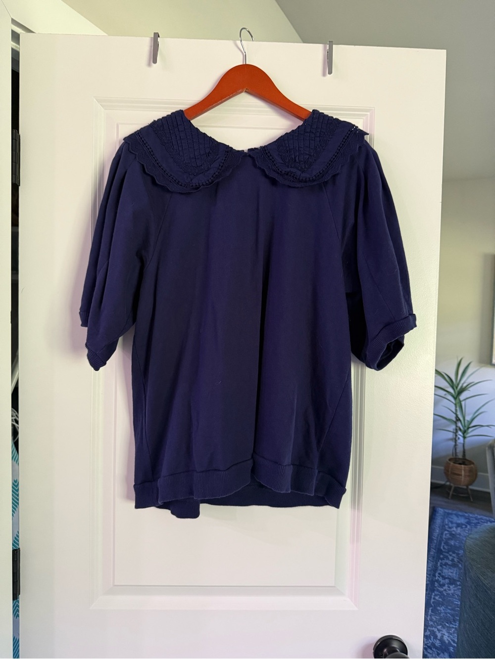 Maeve Navy Peter Pan Collar Pullover
